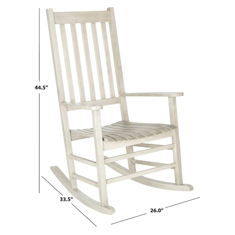 Fauteuil à bascule d'extérieur SAFAVIEH Marilijn en bois d'acacia - 66 cm (L) x 114 cm (P) x 86 cm (H)