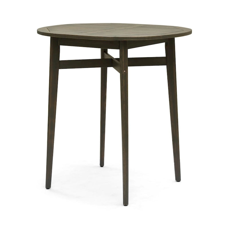 Table de bar d'extérieur rustique Stamford en bois d'acacia avec plateau à lattes, par Christopher Knight Home - 101 cm (L) x 77,5 cm (l) x 101 cm (H)