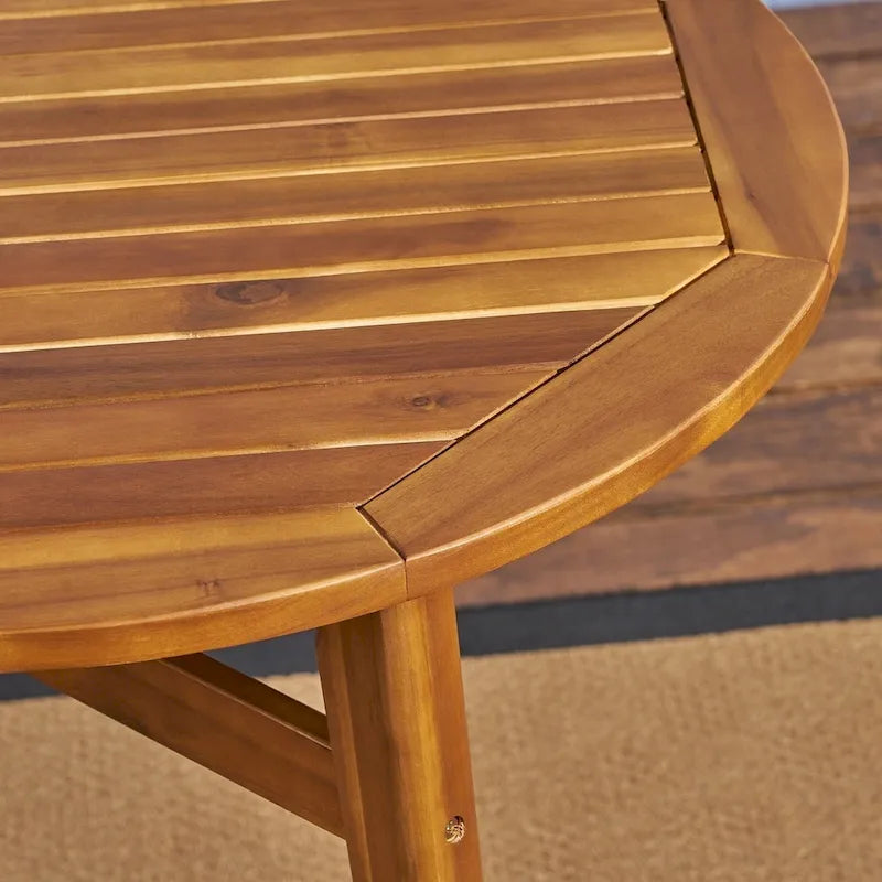 Table de bar d'extérieur rustique Stamford en bois d'acacia avec plateau à lattes, par Christopher Knight Home - 101 cm (L) x 77,5 cm (l) x 101 cm (H)
