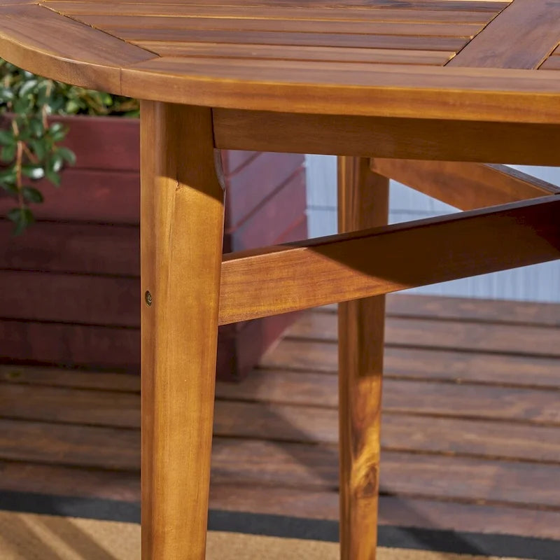 Table de bar d'extérieur rustique Stamford en bois d'acacia avec plateau à lattes, par Christopher Knight Home - 101 cm (L) x 77,5 cm (l) x 101 cm (H)