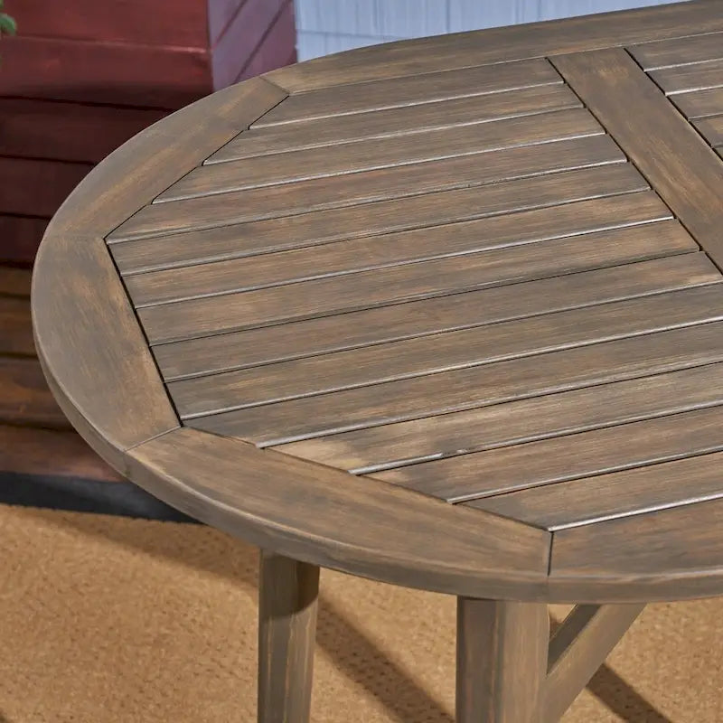 Table de bar d'extérieur rustique Stamford en bois d'acacia avec plateau à lattes, par Christopher Knight Home - 101 cm (L) x 77,5 cm (l) x 101 cm (H)