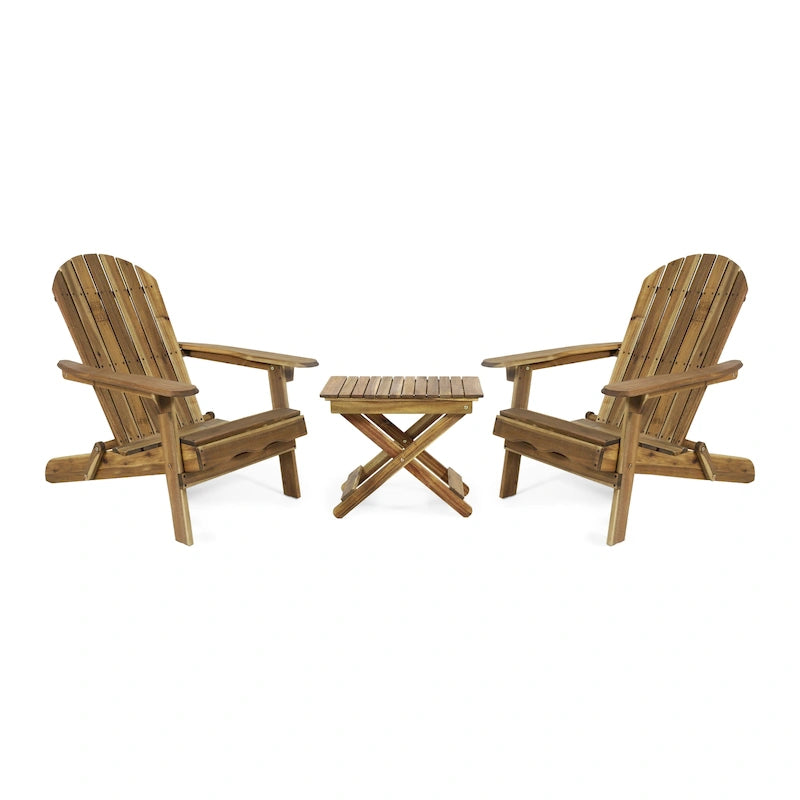 Ensemble de conversation Malibu Outdoor 3 pièces en bois d'acacia par Christopher Knight Home