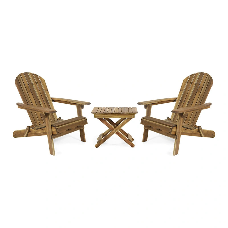Ensemble de conversation Malibu Outdoor 3 pièces en bois d'acacia par Christopher Knight Home
