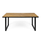Ensemble de salle à manger d'extérieur Lotus en bois et résine, 7 pièces, par Christopher Knight Home