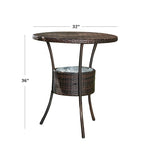 Table de bar d'extérieur en osier Oyster Bay par Christopher Knight Home - 66 cm (L) x 85 cm (l) x 62,5 cm (H)