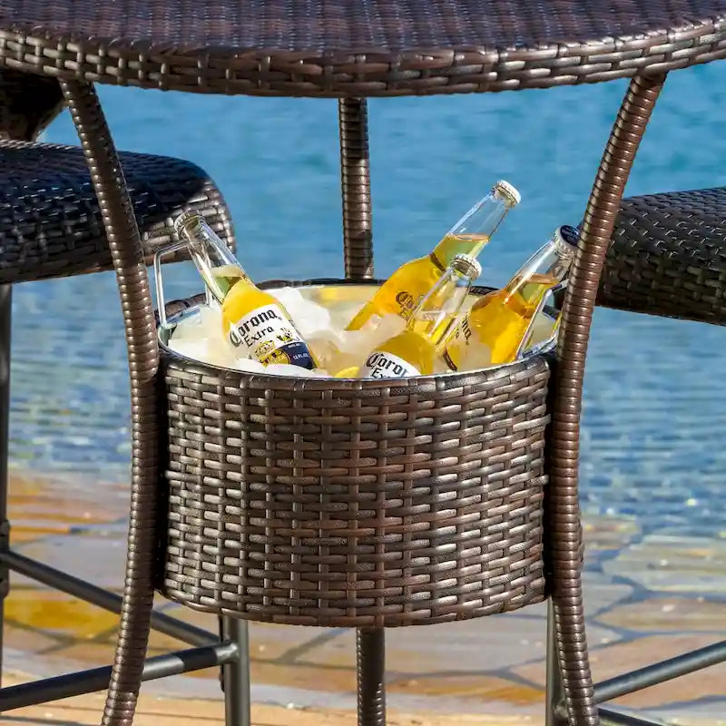Table de bar d'extérieur en osier Oyster Bay par Christopher Knight Home - 66 cm (L) x 85 cm (l) x 62,5 cm (H)
