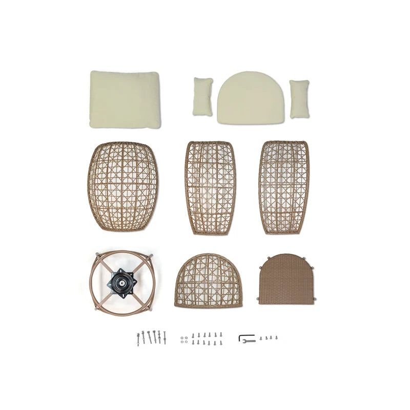 Ensemble de fauteuils pivotants en grès Rio Vista avec table d'appoint (2 pièces)