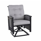 Ensemble de salle à manger d'extérieur Palmetto pivotant à bascule 5 pièces en aluminium et osier avec coussins - Non disponible
