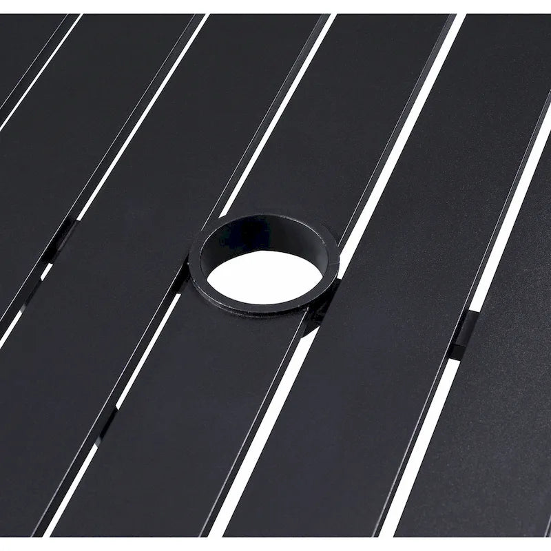 Ensemble de salle à manger d'extérieur Palmetto pivotant à bascule 5 pièces en aluminium et osier avec coussins - Non disponible