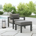 Grayton Gray Aluminum Outdoor Aluminum Lounge Chair - 33 x 32 x 29