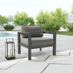 Fauteuil de jardin Grayton en aluminium gris - 33 x 32 x 29