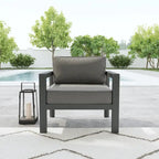 Fauteuil de jardin Grayton en aluminium gris - 33 x 32 x 29