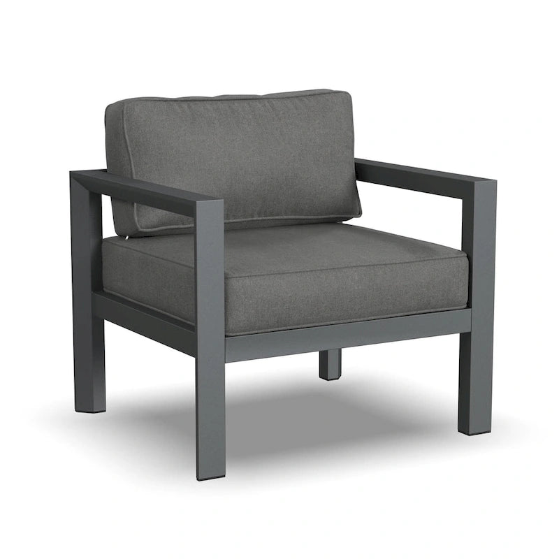 Fauteuil de jardin Grayton en aluminium gris - 33 x 32 x 29