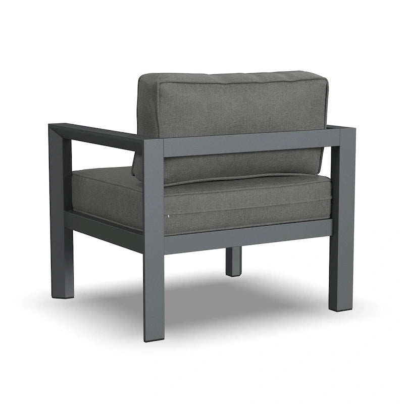 Fauteuil de jardin Grayton en aluminium gris - 33 x 32 x 29