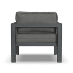 Fauteuil de jardin Grayton en aluminium gris - 33 x 32 x 29