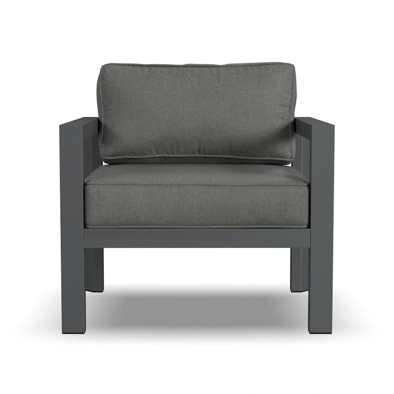 Fauteuil de jardin Grayton en aluminium gris - 33 x 32 x 29