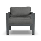 Fauteuil de jardin Grayton en aluminium gris - 33 x 32 x 29
