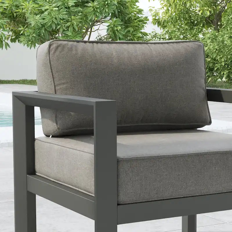 Fauteuil de jardin Grayton en aluminium gris - 33 x 32 x 29