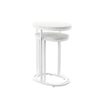 Tables d'appoint gigognes d'extérieur Venido 2 pièces en pierre blanche de SEI Furniture