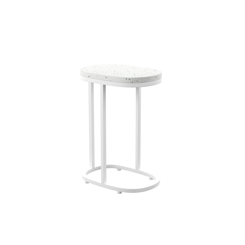 Tables d'appoint gigognes d'extérieur Venido 2 pièces en pierre blanche de SEI Furniture
