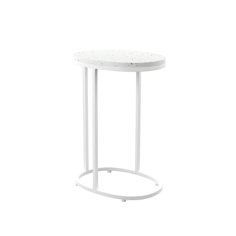 Tables d'appoint gigognes d'extérieur Venido 2 pièces en pierre blanche de SEI Furniture