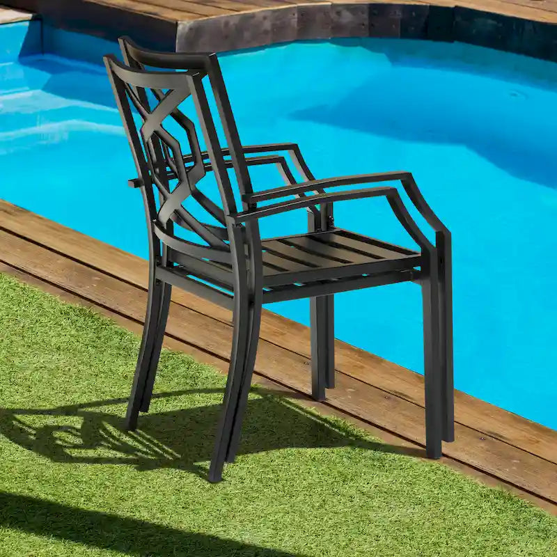 Ensemble de 4 chaises de patio en fer Nuu Garden Outdoor