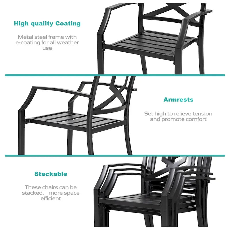Ensemble de 4 chaises de patio en fer Nuu Garden Outdoor