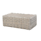 Table basse Hawaii en osier trois tons gris/blanc cassé/beige