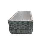 Table basse Hawaii en osier trois tons gris/blanc cassé/beige