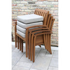 Ensemble de salle à manger Nadine 6 pièces en eucalyptus et composite avec chaises de luxe