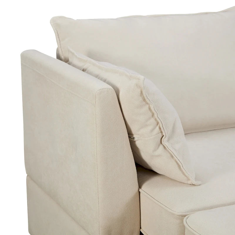 Canapé-lit convertible avec méridienne réversible pour salon