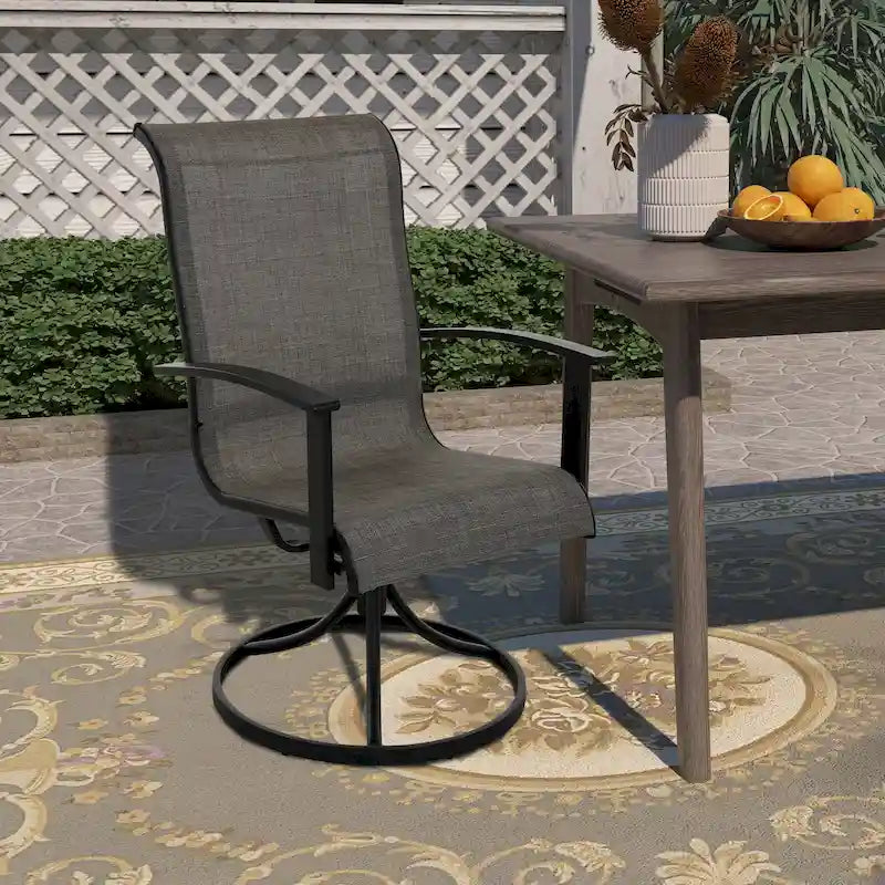 Chaise de salle à manger pivotante à structure en fer Teslin (lot de 2)