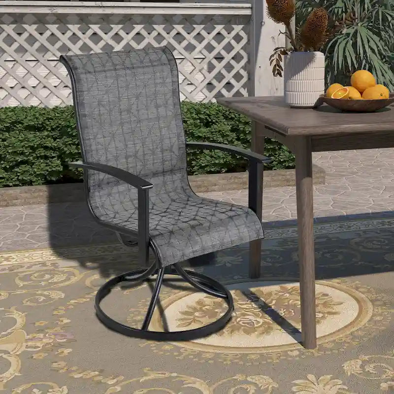 Teslin Iron Frame Swivel Dining Chair (Set of 2)