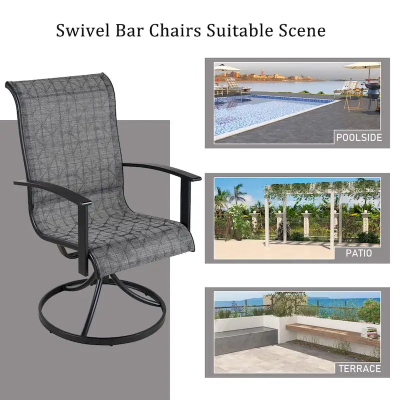 Chaise de salle à manger pivotante à structure en fer Teslin (lot de 2)