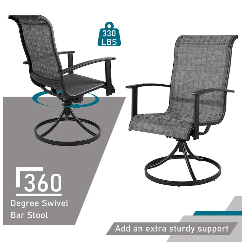 Chaise de salle à manger pivotante à structure en fer Teslin (lot de 2)