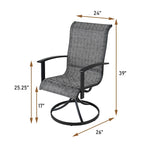 Chaise de salle à manger pivotante à structure en fer Teslin (lot de 2)