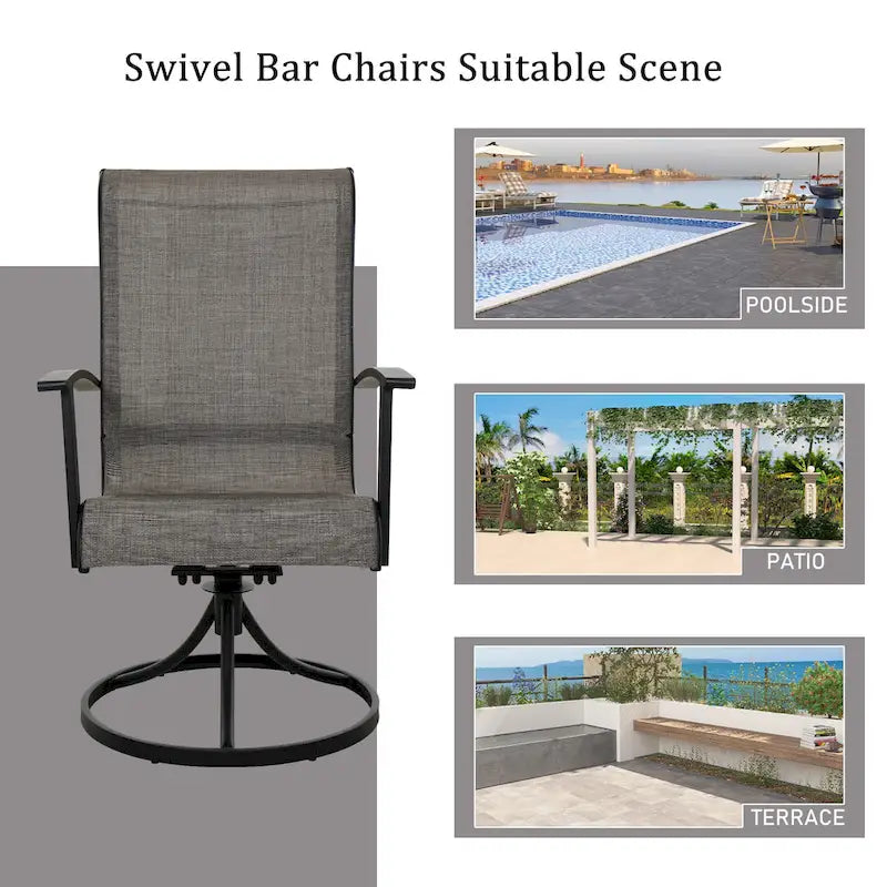 Chaise de salle à manger pivotante à structure en fer Teslin (lot de 2)