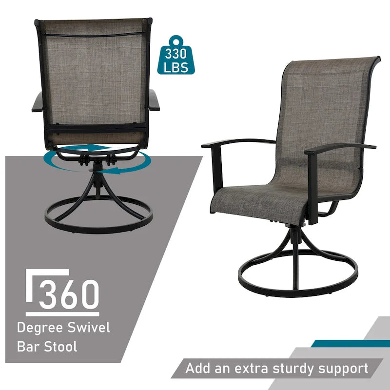 Chaise de salle à manger pivotante à structure en fer Teslin (lot de 2)