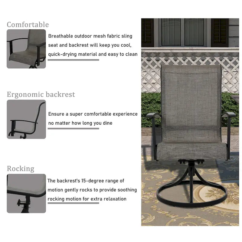Chaise de salle à manger pivotante à structure en fer Teslin (lot de 2)