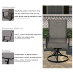 Chaise de salle à manger pivotante à structure en fer Teslin (lot de 2)