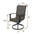 Chaise de salle à manger pivotante à structure en fer Teslin (lot de 2)