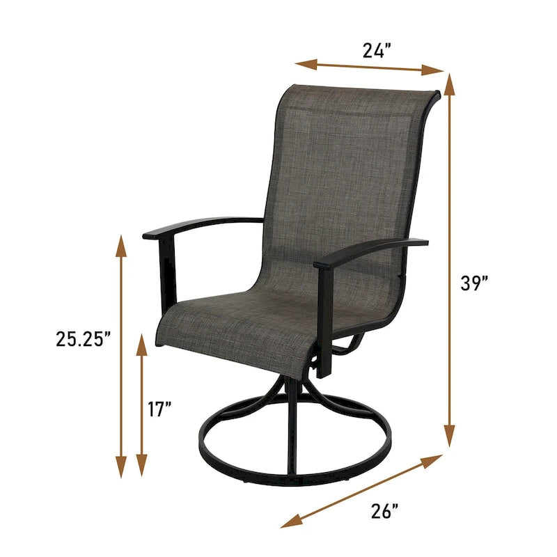 Chaise de salle à manger pivotante à structure en fer Teslin (lot de 2)