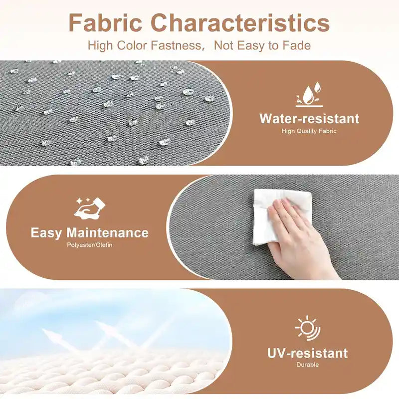 Ensemble de conversation HOOOWOOO 8 pièces en rotin tressé avec table foyer multifonctionnelle