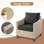 Ensemble de conversation HOOOWOOO 8 pièces en rotin tressé avec table foyer multifonctionnelle