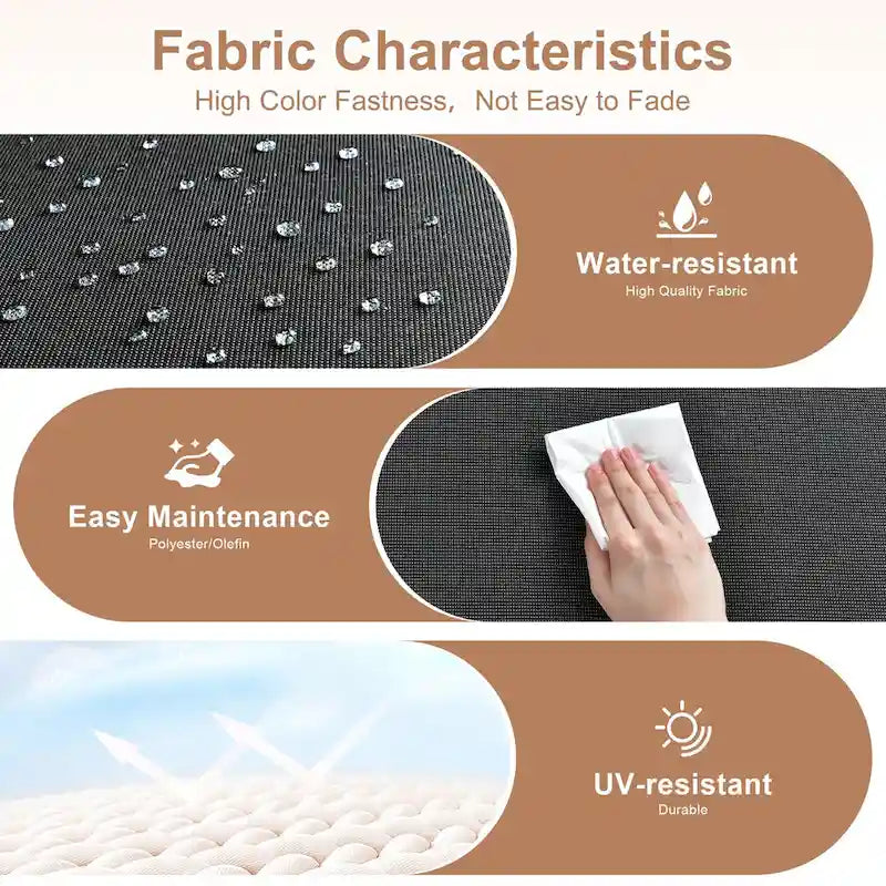 Ensemble de conversation HOOOWOOO 8 pièces en rotin tressé avec table foyer multifonctionnelle