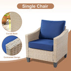 Ensemble de conversation HOOOWOOO 8 pièces en rotin tressé avec table foyer multifonctionnelle