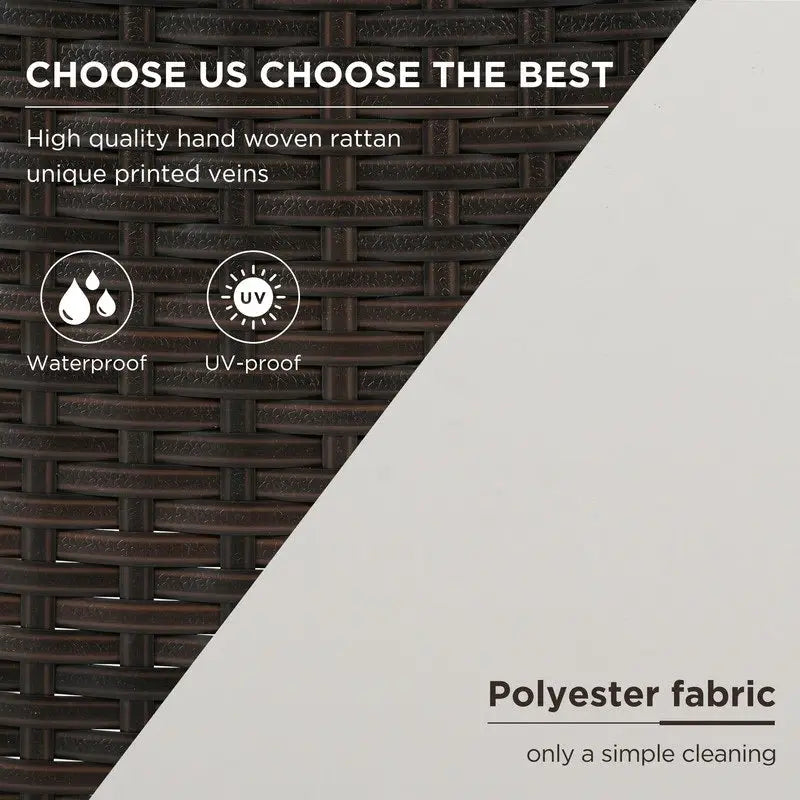 Ensemble de mobilier de jardin 4 pièces, salon de jardin en rotin PE