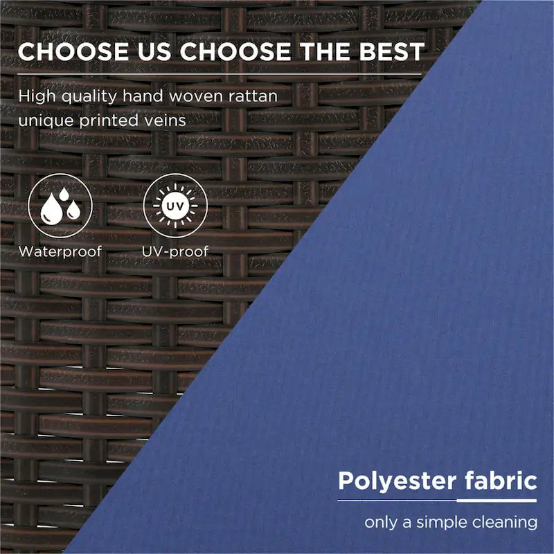 Ensemble de mobilier de jardin 4 pièces, salon de jardin en rotin PE