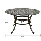 Ensemble de salle à manger d'extérieur Arcadia 5 pièces en aluminium avec coussins