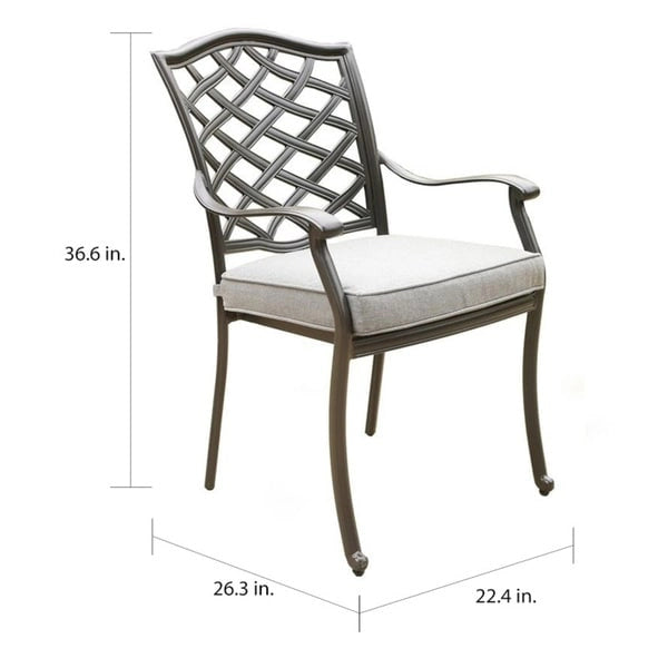 Ensemble de salle à manger d'extérieur Arcadia 5 pièces en aluminium avec coussins
